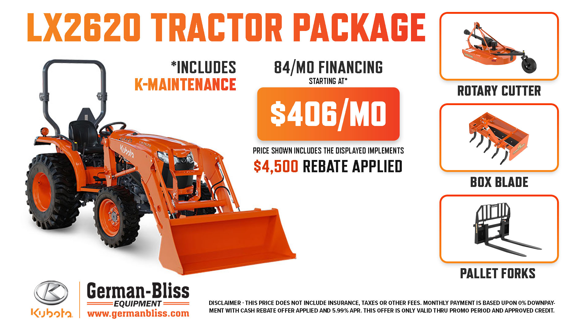 Kubota LX Series Tractor Package - German-Bliss Equipment Inc.